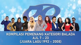 Pemenang Kategori Balada AJL 7-23 (Juara Lagu 1992-2008)