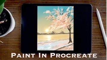 How to Draw sunshine on ocean in Procreate Tutorial | Paint with Basic Brushes| The ProArt