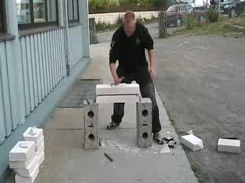 Breaking 2 blocks with concrete