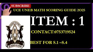 UNEB UCE MATHEMATICS 2025  ITEM 1