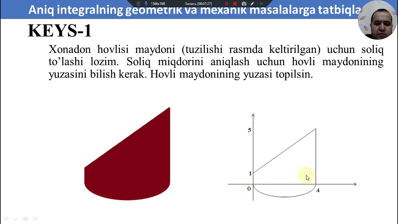 2 Ma'ruza Aniq integralning geometrik va mexanik masalalarga tatbiqlari.Xosmas integrallar.