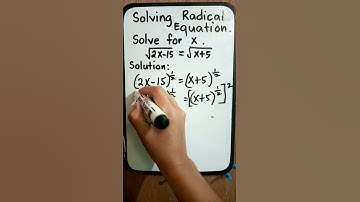 SOLVING RADICAL EQUATION with Easy Ways||Solve for x.  #shortsvideo