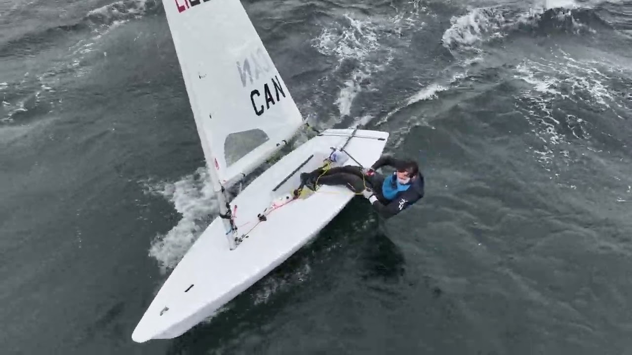 Extreme ILCA 7 Sailing | Ryan Anderson Battles Heavy Winds in Nova Scotia 🇨🇦