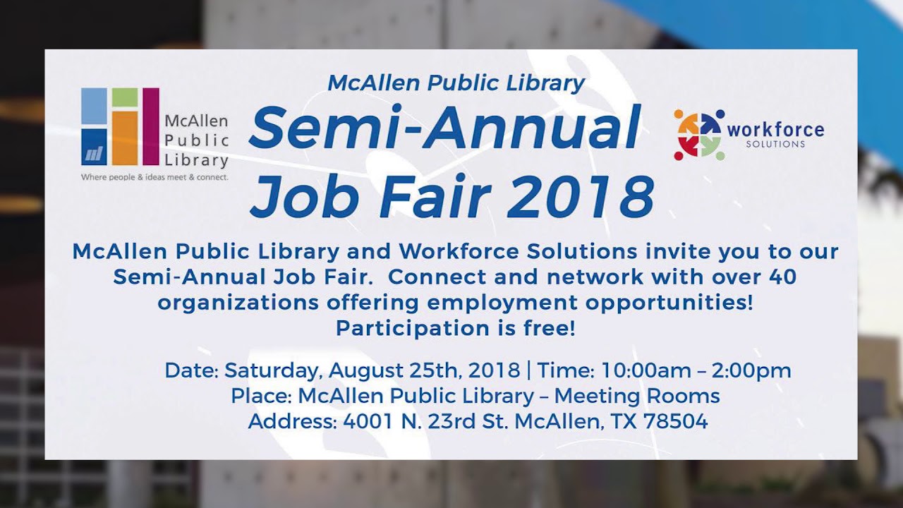 Job Fair at McAllen Public Library YouTube