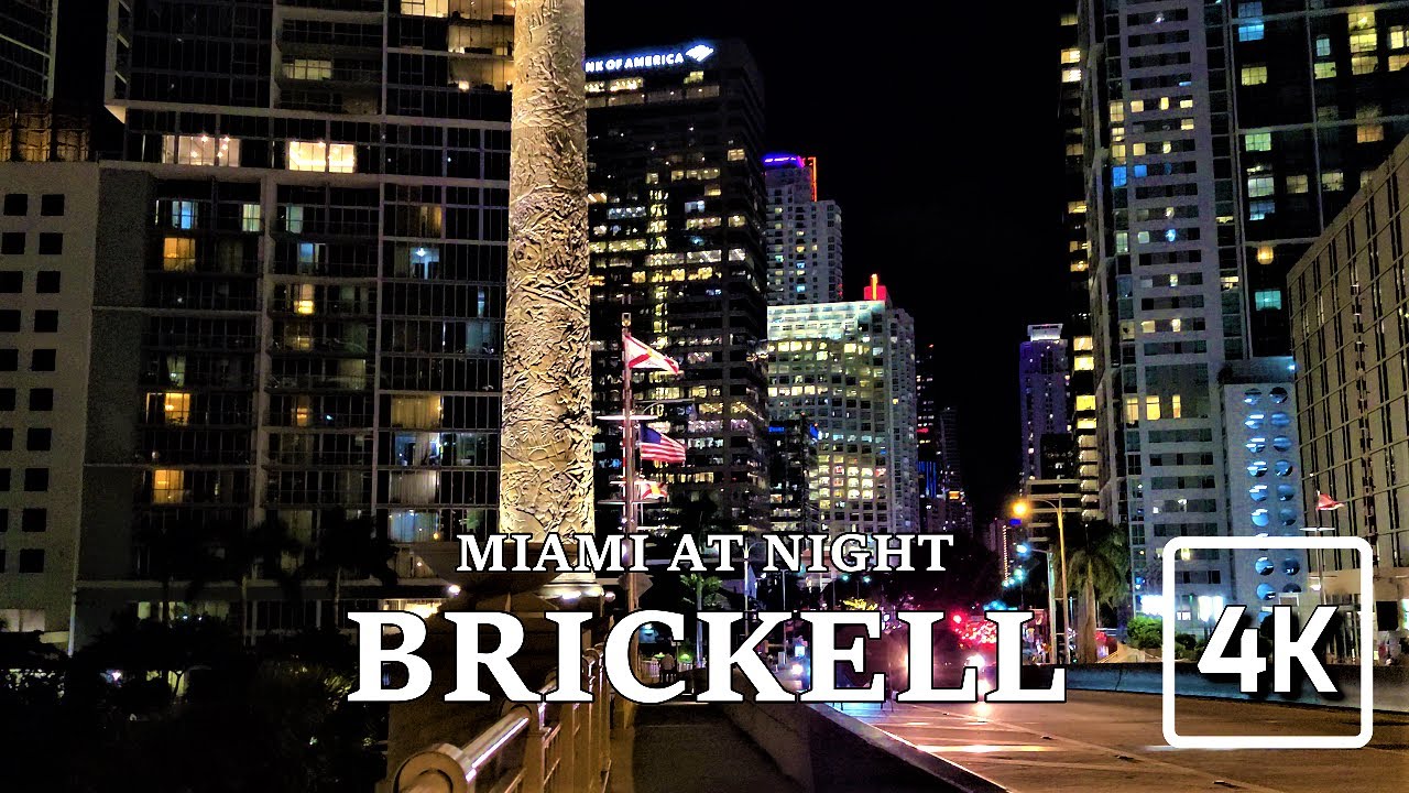 BRICKELL DOWNTOWN MIAMI AT NIGHT OCTOBER 2021 4K ULTRA HD 60FPS FLORIDA