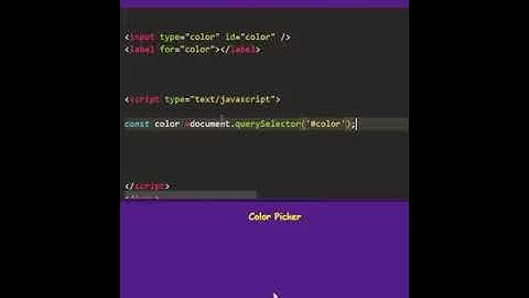 Color Picker in JavaScript #shortvideo #shorts #short #javascript #shortsfeed #react #js #reactjs
