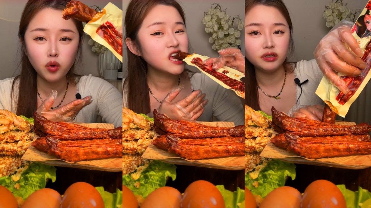 ASMR SPICY CHINESE SNACK LATIAO & FRIED CHICKEN MUKBANG (Eating Sounds)