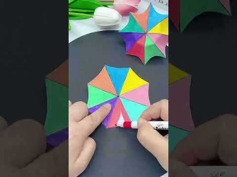 How to make umbrella with paper umbrella ☔ 📜❤️ craft, #shorts #youtubeshorts #short #ytshorts