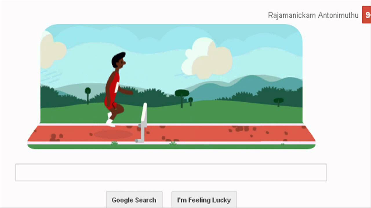 Jumping all Hurdles in London 2012 Hurdles Google Doodle YouTube