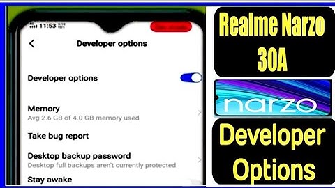Narzo 30A developer options l developer sattings Narzo 30A