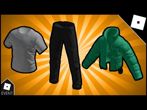 Como Ganhar Os itens [Basic T-Shirt Gray, Cargo Pants Black, Green Emerald Gold Rush Puffer] Roblox