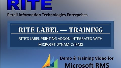 RITE Label - Training Video - RMS Addon