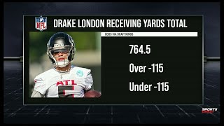 NFL Total Receiving Yards Market: How Does Drake London Look O 764.5 (-1115)?
