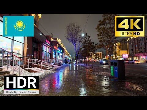 🇰🇿Kazakhstan 2024 - Astana 4K Night Walking Tour｜4K 60fps