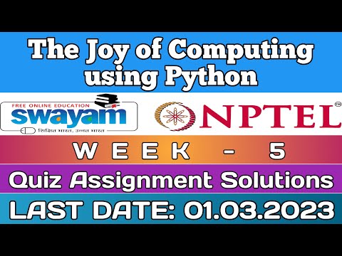 The Joy of Computing using Python|| NPTEL WEEK-5 Quiz Assignment answers 2023 || #nptel #SKumarEdu