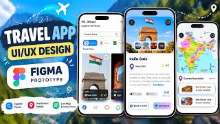 Information Travel App UI/UX Design in Figma ✈️ | Mobile App Prototype Demo Guide