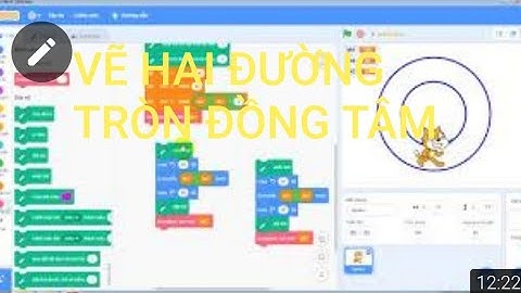 scratch 3.0 vẽ hai đường tròn đồng tâm và 8 đường tròn nhỏ tiếp xúc với cả hai đường tròn này