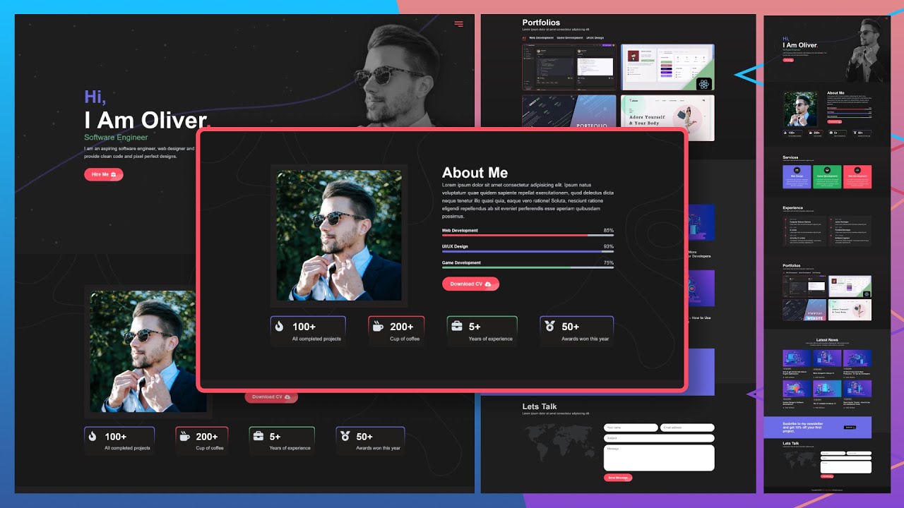 React Website Tutorial - Beginner React JS Responsive Portfolio Project ...
