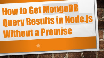 How to Get MongoDB Query Results in Node.js Without a Promise