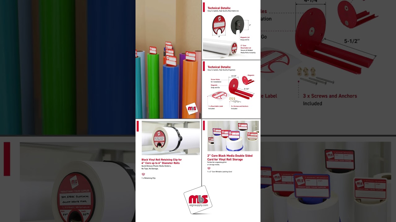 Wall Mounted Vinyl Roll Storage Racks