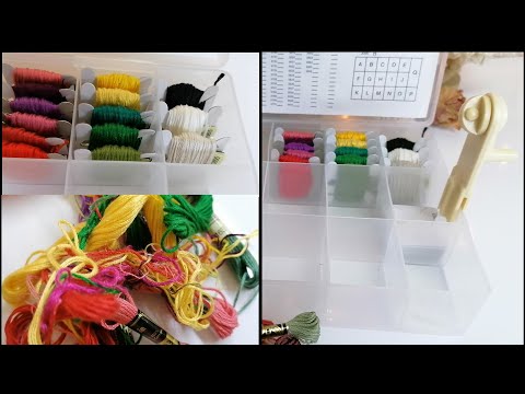 DMC Bobbin Winder and Storage Box | how to USE it | ORGANIZE your embroidery FLOSS / THREADS