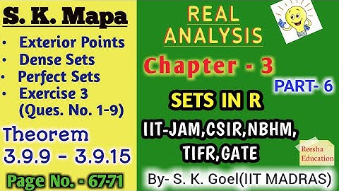 ||Ext Point ,Dense Set,Perfect Set -S.K.Mapa||