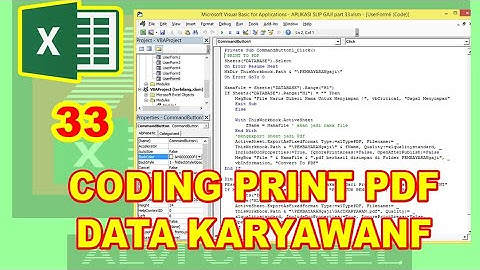 33 Aplikasi Slip Gaji VBA Excel - Coding Print Data karyawan