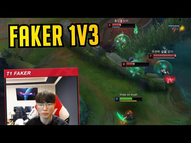 T1 Faker 3HP OUTPLAY - Best of LoL Stream Highlights (Translated) 