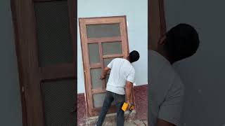 Lal shisham ki lakdi me bnaya jali door #door #making #fitting