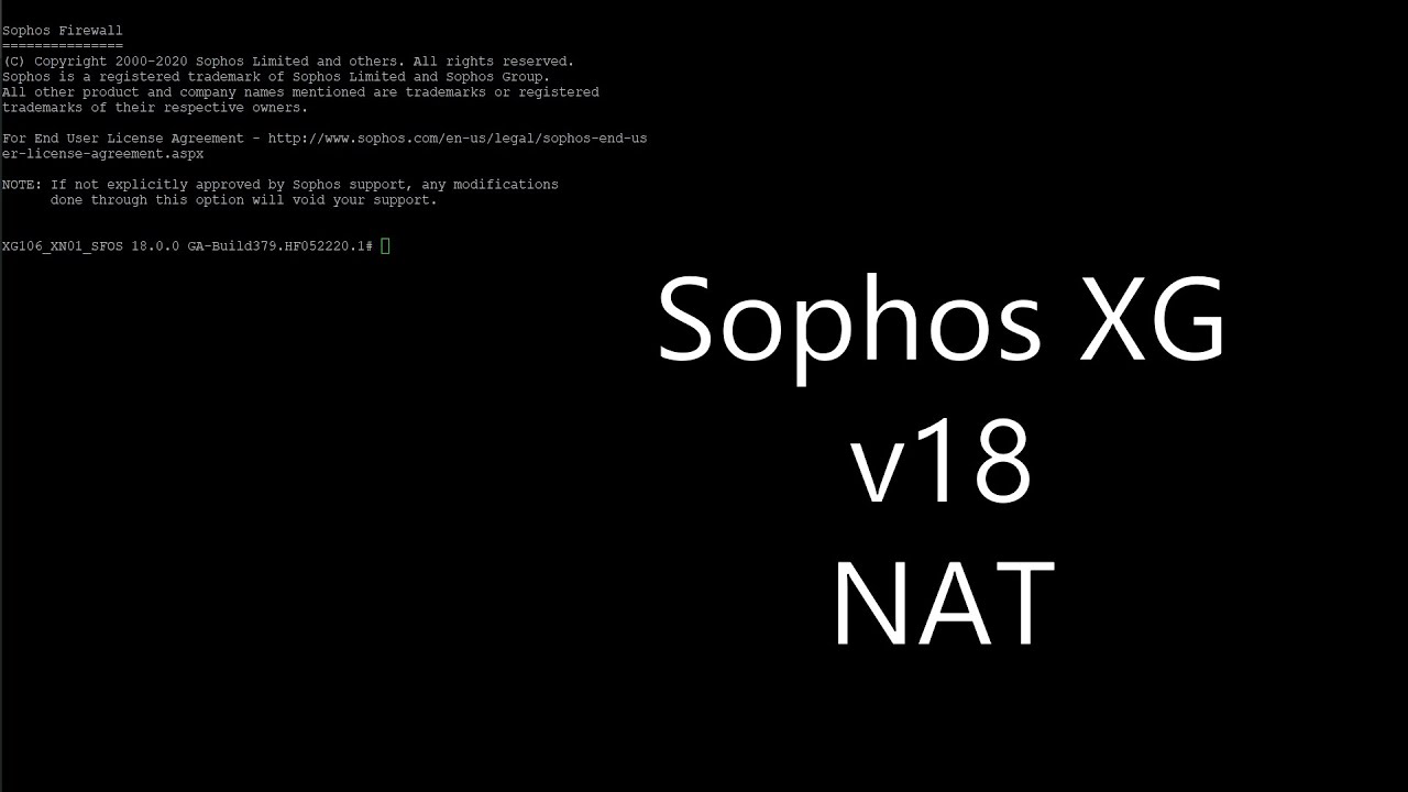 Sophos 18 port forwarding