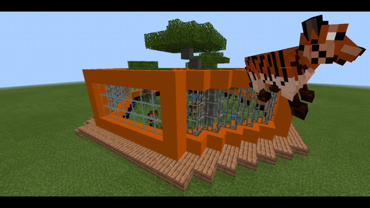 Cómo hacer un hábitat para tigres en minecraft - YouTube