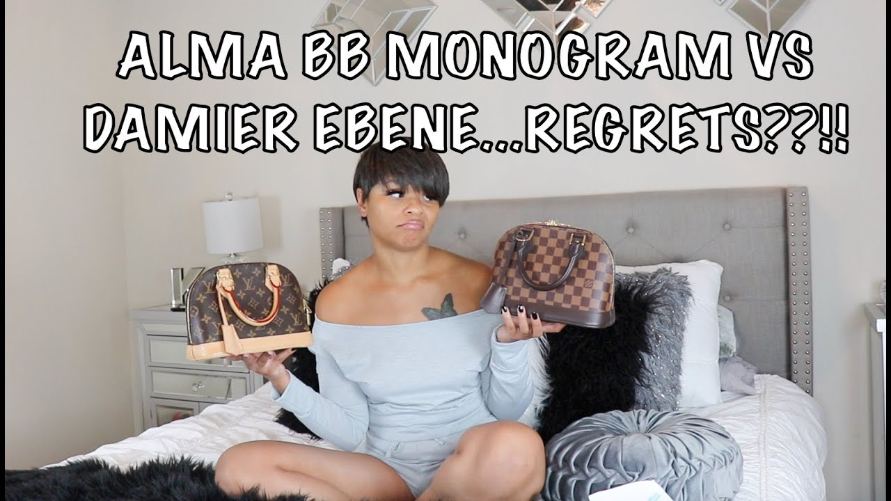 LOUIS VUITTON ALMA BB MONOGRAM VS DAMIER EBENE (Kia Tache Bag Battles) 