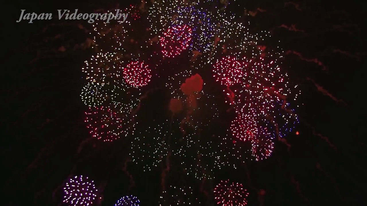 [4K]Japanese 24 inch shells fireworks×10shots display in Oishida matsuri 2012