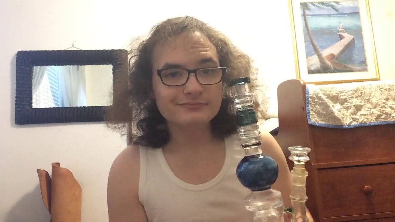 Smoke session with percolated bong.