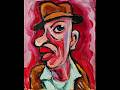 Panama hat #shorts #lowbrowart #timelapsepainting #cartoonart #cartoonportrait #painting