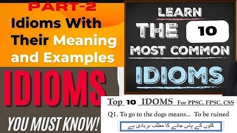 Important English Idioms | PPSC, FPSC and NTS Test Preparation