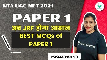 NTA UGC NET 2021 | Paper -1 by Pooja Verma | Best MCQs for Paper -1