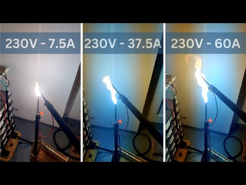 Electrical Arcs Comparison  - Low Voltage 230V Different Currents (7.5A - 60A)