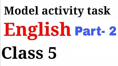 Class -5 English Model Activity Task Part -2 Full Solve#WBBSE