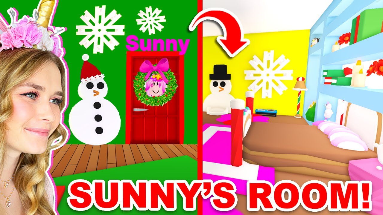 I Built A CHRISTMAS ROOM For SUNNY In Adopt Me! (Roblox)