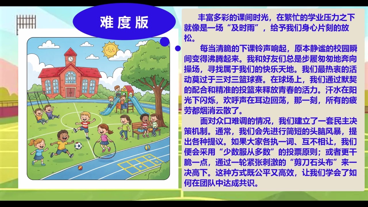 #stampchinesetest #avantstamptest #writing #写作技巧 #写作 Q10，课间活动（recess time of school）