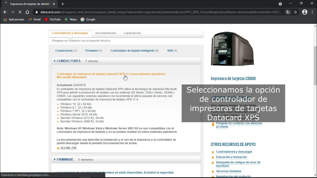 ¿Cómo descarga los driver de la impresora Entrust Datacard Cd800? YouTube