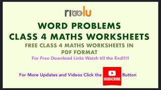 word problems class 4 addition subtraction multiplication division worksheets youtube