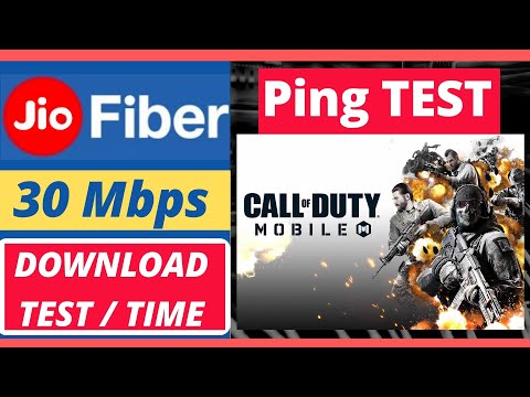 JIO FIBER 30 Mbps 399 rs Plan CALL OF DUTY MOBILE DOWNLOAD SPEED AND PING TEST
