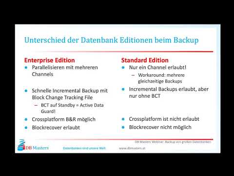 DB Masters Webinar Backup von großen Datenbanken