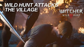 The Witcher 3 Wild Hunt Attacks The Village Cut Scene