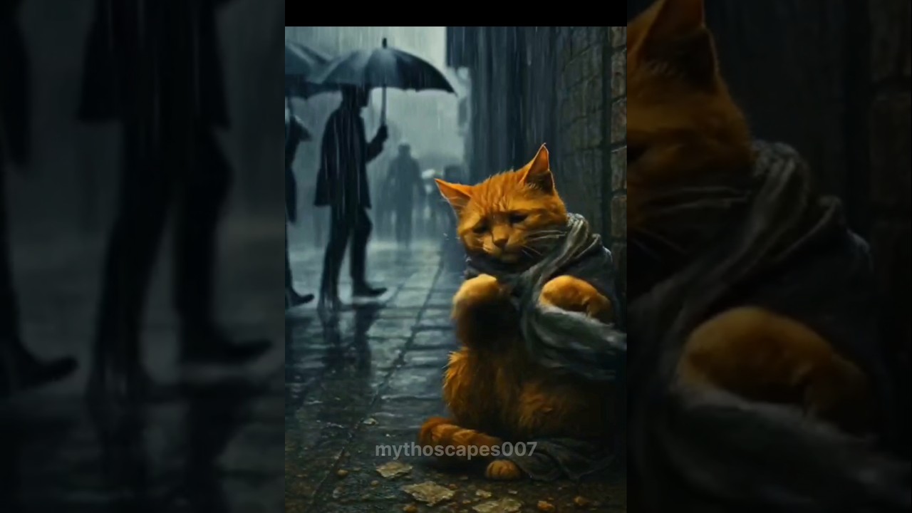 A Very Sad Cat On A Rainy Day !!😭🐾😿
