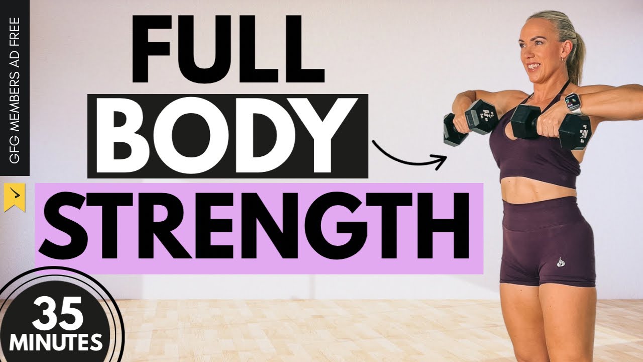 35 Min Full Body Strength Workout | Compound Lifts with Dumbbells | AD ...