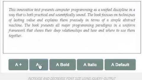 Font size change with jquery