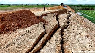 First Step Fixing Landslide Problem on Road Construction Site BY SHANTUI DH17C3 Push Stone &amp; Unload